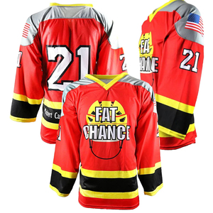 Jersey de hockey sobre hielo con bordado de apliques personalizados al por mayor, ropa deportiva de poliéster 100%, camisetas de hockey para unisex - Product Image 4