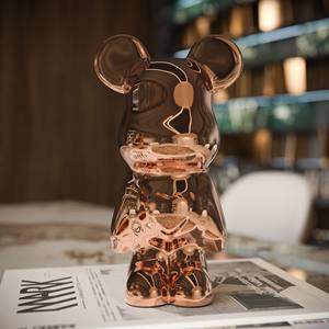 Objet décoratif en résine rose pour ours, 28 cm, design moderne pour la Saint-Valentin, table de salon - Product Image 3