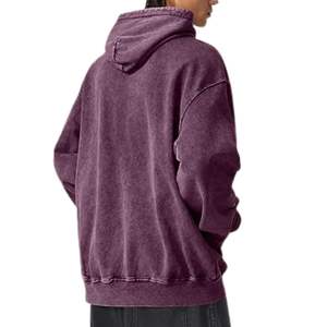 Sudadera con capucha transpirable con lavado ácido de peso pesado de algodón 100% para mujer, ropa de calle holgada de gran tamaño con cuello con capucha y logotipo frontal - Product Image 2