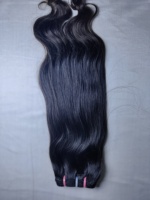 Mesin ekstensi rambut manusia Remy Indian kualitas tinggi 100% anyaman ganda tanpa penumpahan bebas kusut gelombang alami longgar dalam