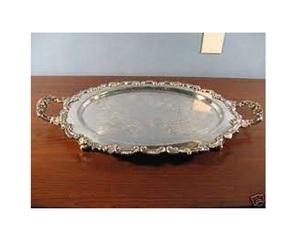 Bandeja Redonda Dorada para Servir Alimentos, Platos de Acero Inoxidable para Postres, Disponibles en Calidad Premium y al Mejor Precio - Product Image 1