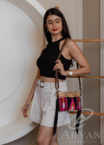 Western Handcrafted Aztec Real Leather Crossbody <b>Fringe</b> Purses Stylish Saddle Blanket Genuine Cowhide Leather Bohemian Handbags - Product Image 2