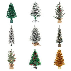 Arbres de Noël verts bon marché de tailles miniatures de haute qualité et de différentes occasions avec base en bois - Product Image 4