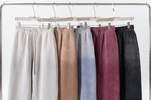 Personalizado 100% algodón Vintage pantalones de chándal de talla grande de punto de pierna ancha Jogger Streetwear Sun Faded Acid Wash Heavyweight Sun Faded - Product Image 2