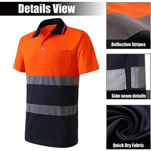 OEM Custom Made Breathable Construction Workwear <b>Hi</b> <b>Vis</b> Highway Safety <b>T</b>-<b>Shirts</b> Reflective Protective Design - Product Image 4