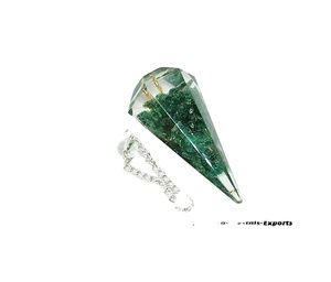 Péndulo de Radiestesia Orgone de Jade Verde y Ágata, Triangular Facetado, Hecho a Mano, Impermeable, el Más Vendido, Precio Encantador, Venta al por Mayor - Product Image 1