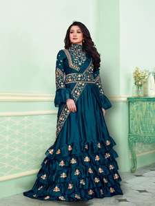 นำเสนองานแต่งงานที่สวยที่สุดที่สุดล่าสุด lehenga Saree กับ dupatta ที่แนบมา - Product Image 2