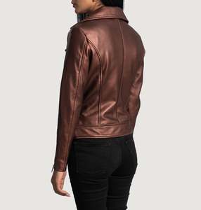 Dernière veste en cuir unie de couleur pure coupe-vent logo privé mode de rue femmes vestes pour femmes - Product Image 4