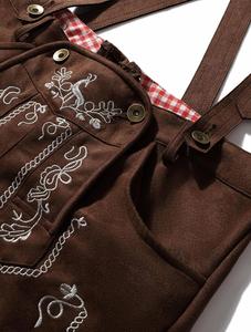 Shemax Trachten กางเกงขาสั้นผู้ชาย lederhosen สีเทา OEM แบบกำหนดเองใหม่บาวาเรีย Oktoberfest Lederhosen - Product Image 5
