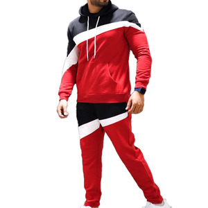 Dynamic Men's Color-Block Hoodie Chándal Elegante Pullover Hoodie & Jogger Set para ropa de calle moderna y ropa deportiva informal - Product Image 5