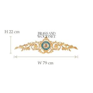 Plaque murale décorative avec ornements en laiton doré Assiette en porcelaine peinte à la main - Product Image 2