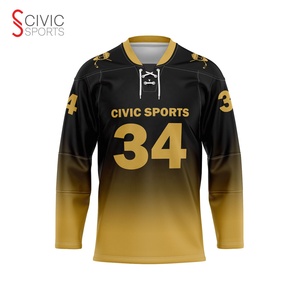 เสื้อเจอร์ซีย์ฮ็อกกี้น้ำแข็งออกแบบโลโก้ของคุณเองคุณภาพสูงชุดทีมกีฬาสำหรับผู้ชาย - Product Image 3