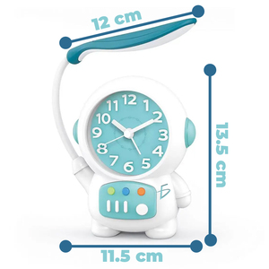 Reloj Despertador Moderno con LED Azul para Astronautas, con Control Táctil, Lámpara de Escritorio 2 en 1, Cuerpo de Plástico - Product Image 1
