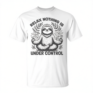 Relájate, nada está bajo control, camiseta linda de yoga con diseño de perezoso - Product Image 2