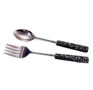Gold Polished Flatware <b>Set</b> with Leaf Design Handle Includes <b>Dinner</b> Spoon Tea Spoon <b>Dinner</b> Knife for Weddings Hotels Restaurants - Product Image 6