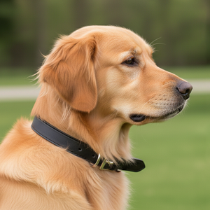 Cómodo collar de perro impermeable de cuero marrón con hebilla de metal y anillo en D para perros medianos a grandes todas las estaciones - Product Image 3