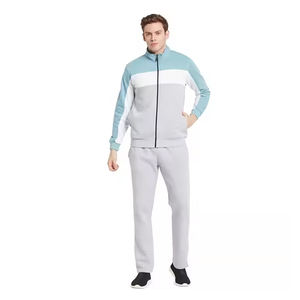 Survêtement de sport imprimé pour homme, design élégant, fermeture éclair intégrale, décontracté, mode estivale, 100 % coton épais, grandes tailles avec poches - Product Image 1