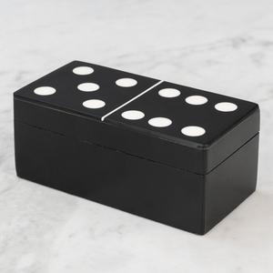 Jeu de dominos et de dés sur le thème noir, boîte de jeu personnalisable en bois, jeux d'intérieur et de pique-nique, accessoires, idées cadeaux - Product Image 2