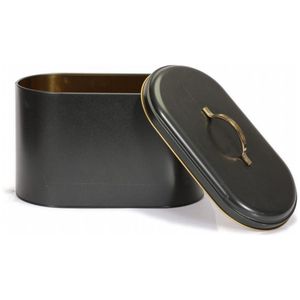 Caja de pan de metal negro de 178x338x200mm con asa 9.8L Almacenamiento de alimentos y contenedor - Product Image 4