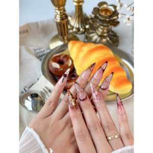 Crimson Sakura at Sunset Press on Nail Art - Product Image 3