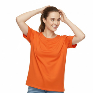 T-shirts pour femmes légers fabriqués en usine pour la vente en ligne, t-shirts pour femmes en coton de la meilleure qualité, OEM vierge - Product Image 2