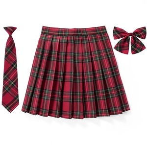 กระโปรงพลีทเอวสูงลายสก็อตผูกโบว์สไตล์ฮาราจูกุสำหรับฤดูร้อน ชุดนักเรียนมินิแบบญี่ปุ่นสำหรับเด็กผู้หญิง ผ้าฝ้ายผสมไหม บริการ OEM - Product Image 5
