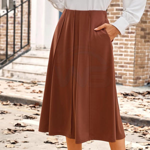 Jupes trapèze pour femmes, fourniture directe usine, en tissu doux, coupe classique et taille confortable, pour usage décontracté - Product Image 3