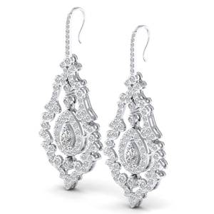 REYES Prix de gros Boucles d'oreilles pendantes en or massif 14 carats avec diamant de laboratoire CVD taille poire de 2,8 carats pour femmes Bijoux fins - Product Image 3
