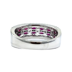 Bagues de mariage classiques en or blanc massif 18 carats avec diamants naturels et rubis, directement de l'usine chinoise, idéales pour un cadeau - Product Image 3