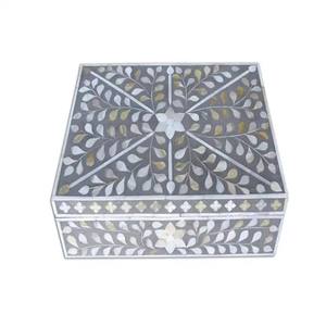 Cajas de Madera de Estilo Americano LAMETIERARTZ con Acabado Pulido, Color Personalizado, Incrustaciones con Patrón Floral Rosa, Cajas para Joyería y Regalos - Product Image 3