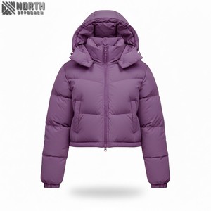 Veste matelassée de haute qualité pour femmes Veste matelassée courte d'hiver décontractée pour femmes Manteaux à bulles Mode masculine personnalisée - Product Image 1