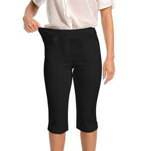 Pantalones Capri Casuales Superelásticos, Elegantes y Fáciles de Poner, con Silueta Recta, Tejido de Spandex/Poliéster - Product Image 3
