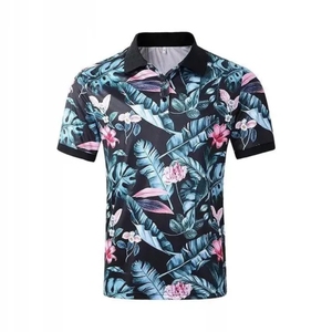 Broderie OEM de haute qualité, imprimée, 100% polyester, respirante, séchage rapide, écologique, décontractée, coupe ajustée pour homme, sublimation personnalisée - Product Image 1