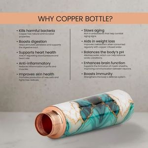 Grande bouteille d'eau en cuivre écologique, style Zen asiatique, récipient portable en cuivre pur, pour la maison, le bureau, l'extérieur, boisson naturelle Vedela - Product Image 4