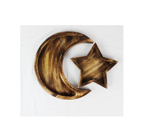 Bandeja de Madera en Forma de Media Luna, Bandeja de Madera Multiusos, Bandeja de Madera con Diseño de Piedra de Cristal - Product Image 2