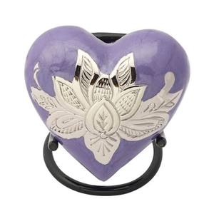 Urnes funéraires en laiton en marbre noir avec support fini nickel - Product Image 3