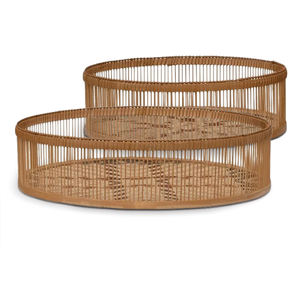 Fournisseur certifié Plateau ottoman Plateau de service Plateau en rotin de bambou Stockage des fruits Support de salle de bain - Product Image 4