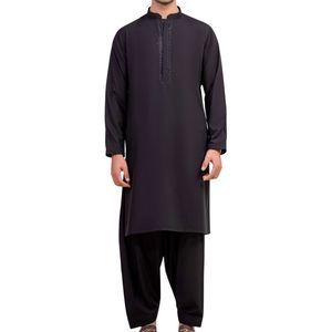 Traje Tradicional Pakistaní Shalwar Kameez para Hombre en Color Blanco Puro, Conjunto de Kurta Pajama de Diseñador en Tela de Algodón de Alta Calidad - Product Image 5