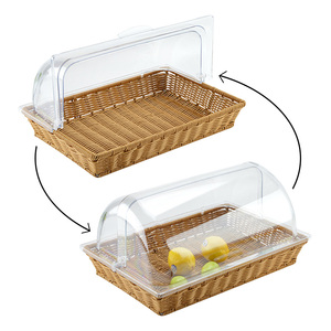 Rectangular de tamaño completo, transparente, Buffet, Chafer, plato de frotamiento, postre, comida, tapa de exhibición, cúpula, panadería, sartén, tapa enrollable, PC, cubierta de plástico para alimentos - Product Image 4