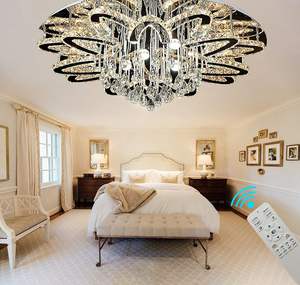 32" Chrome Empire Crystal Chandelier Lighting for Dining Room Living Room Foyer Hallway Bedroom Entryway,<b>LED</b> Dimmable 30 - Product Image 6