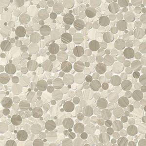 Mosaïque murale intérieure Serenity Stone 12 x 12, carreaux ronds résistants à l'eau, 8 mm d'épaisseur, motif galets de marbre - Product Image 3
