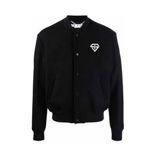 Men's Custom Fashion Design Woolen Letterman <b>Jacket</b> High Quality <b>Thin</b> Casual Winter Wear Stand Collar <b>Waterproof</b> Windproof - Product Image 1