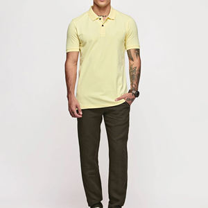 T-shirt de golf pour homme en polyester de haute qualité, à séchage rapide, motif uni, manches courtes, couleurs personnalisées, impression de logo - Product Image 2