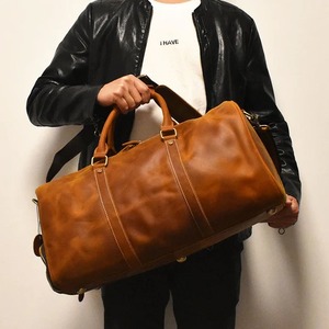 Sac de sport unisexe élégant à fermeture éclair en cuir véritable, tendance, imperméable et durable - Product Image 1