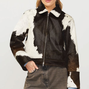 Meilleures ventes Veste en cuir de vachette pour femmes Veste en cuir de vachette respirante sur mesure pour femmes - Product Image 1