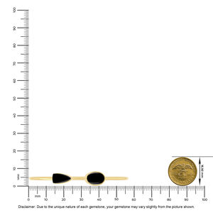 Brazalete Ajustable de Oro de 18K de Primera Calidad con Acabado de Alta Gama, Diseño Moderno, Engaste de Dos Piedras Ovaladas Tipo Bala, Regalo Unisex de Lujo - Product Image 2