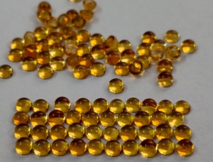 พลอยซิทรีนทรงกลม3มม. ธรรมชาติทรงหลังเรียบ-ซิทรินทรงหลวม - Product Image 4