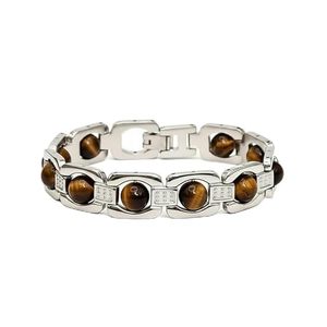 Bracelet en cristal œil de tigre pour homme et femme, 8 mm, pierre œil de tigre naturelle, protection et confiance, bracelet de guérison - Product Image 1