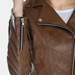 Veste d'hiver en cuir véritable pour femme, nouveau design, couleur unie, écologique, coupe-vent, respirante, finition de qualité, style streetwear - Product Image 6