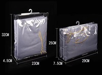 Cintre en plastique transparent recyclable de qualité supérieure en PVC de 0,15 mm, étanche, pour sacs textiles, emballage de literie, avec bouton-pression 3 côtés